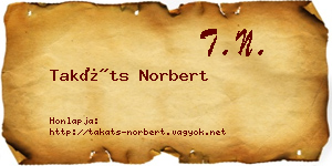 Takáts Norbert névjegykártya
